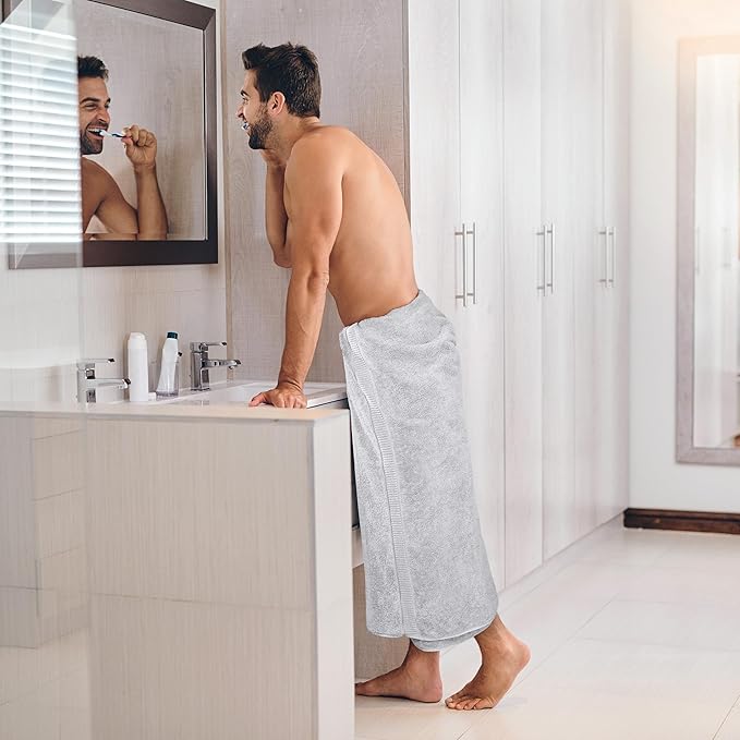 Utopia Towels Luxurious Jumbo Bath Sheet 2 Piece, 600 GSM, 35 by 70 Inches, 100% Ring Spun Cotton, Highly Absorbent and Quick Dry Extra Large Bath Towel, Super Soft Towel, Silver