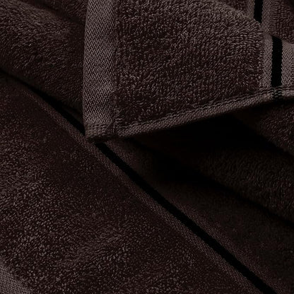 MyOwn Ultra Soft 6 Pack Cotton Towel Set, Contains 2 Bath Towels 28x55 inch, 2 Hand Towels 16x24 inch & 2 Wash Coths 12x12 inch, Ideal Everyday use, Compact & Lightweight - Chocolate Brown
