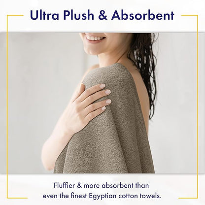 Ultra Soft & Plush Viscose from Bamboo Bath Sheets - 700 GSM Pack of 2 - Extra Large 70x35 in - Super Absorbent & Quick Drying (Taupe)