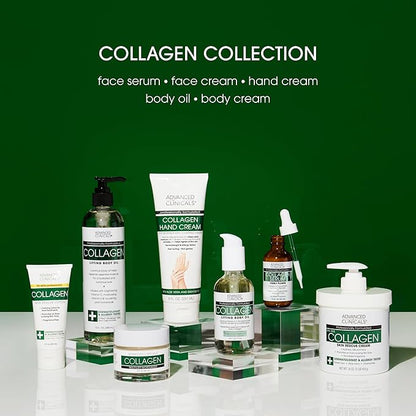 Advanced Clinicals Collagen Cream Body Lotion & Face Moisturizer W/Vitamin E | Skincare Moisturizing Collagen Lotion For Women, Men, Hand, & Neck Improves Look Of Crepey Skin & Uneven Dry Skin, 2pc