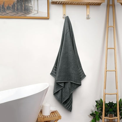 Avalon Towels Bath Towels Set of 4, Size 30 x 60 Inches, Highly Soft and Absorbent, Quick Drying, Lightweight, Perfect for Daily Use (Dark Grey)