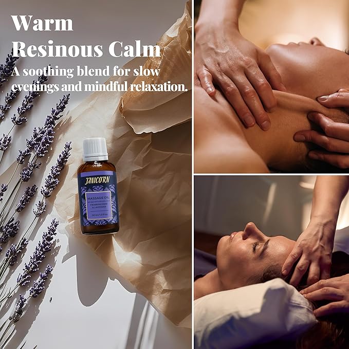 Frankincense & Lavender Aromatherapy Body & Massage Oil – Lightweight Hydration with a Warm Resinous-Floral Essential Oil Aroma for a Balanced Daily Use Experience, 1 fl oz / 30 ml
