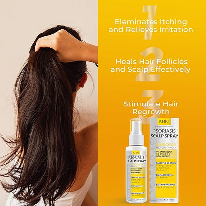 Psoriasis Scalp Spray | Psoriasis and Dandruff Treatment for Scalp Yeast Infections, Psoriasis Flare-Ups & Folliculitis | Antifungal Ringworm Itchy Scalp Spray for Psoriasis, Dryness