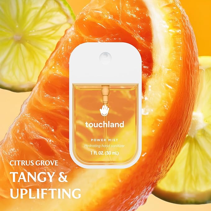 Touchland Hydrating Hand Sanitizer Spray, TOP 5 Set (Applelicious, Sandalwood, Lavender, Berry, Citrus), 1 FL. OZ. Travel Size Power Mist Sprays (Set of 5)