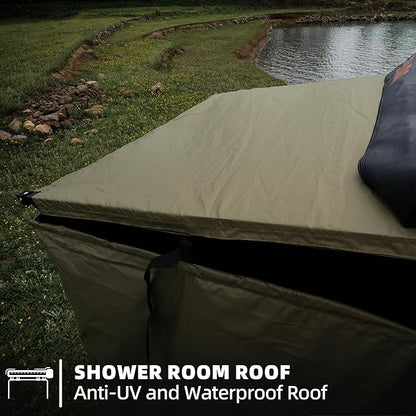 Vehicle Side Shower Room with Roof, 3.3ft x 3.3ft Privacy Shelter Restroom, Car Side Shower Room, Portable Shower Tent for Camping