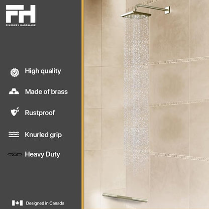 Shower Foot Rest, Corner Shower Bar for Shaving Legs, Wall Mounted Hotel Foot Ledge, Brass Bar Bathroom Foot Step (Polished Brass)
