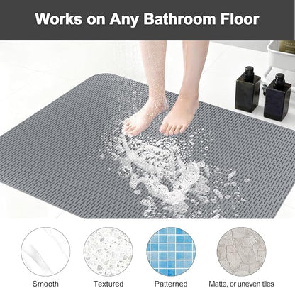 Non Slip Shower Mat: 35"x24" Extra Large Shower Mats for Inside Shower,Trimmable PVC Anti Slip Shower Stall Mats, No Odor, Quick Drying Shower Mats for Floor, Bathroom, Home, Kitchen, Hotel