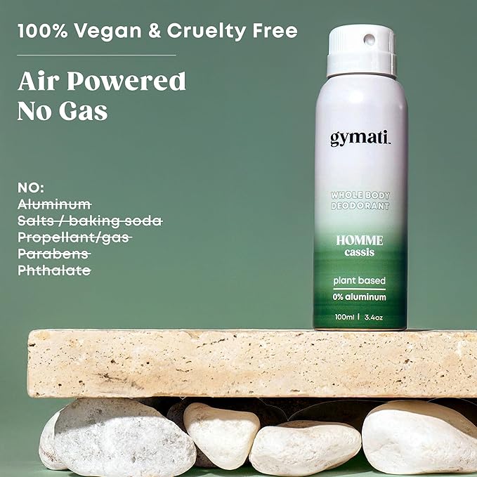 Gymati Fitness Body Deodorant Spray Aluminum Free - Men & Unisex - Pack of 2