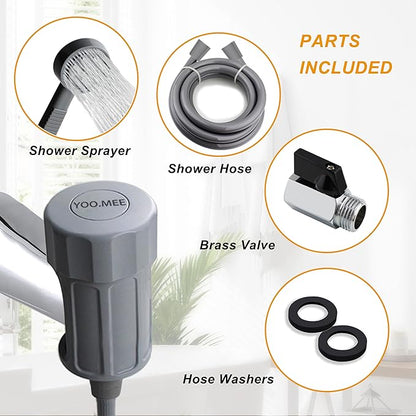 Pets Shower Attachment, Quick Connect on Tub Spout w/Front Diverter, Ideal for Washing Pets and Cleaning Tub, Portable and Convenience