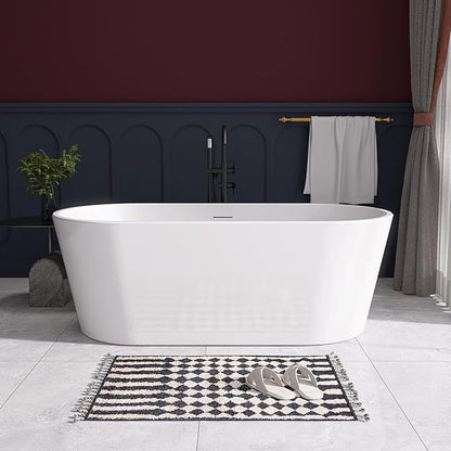 67" Acrylic Free Standing Tub, Stand Alone Tub, Freestanding Bathtub, Soaking Bathtub, cUPC Certified, SW(Glossy White)