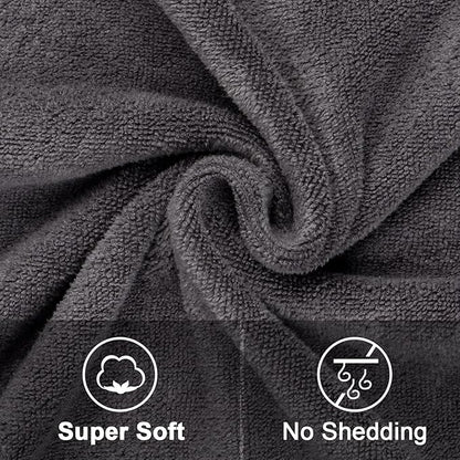 Orighty Bath Towels Pack of 2 - Soft Feel Grey Bath Towel Sets, Highly Absorbent Microfiber Towels for Body, Quick Drying, Microfiber Towel for Sport, Yoga, SPA, Fitness, (27’’ x 54’’)