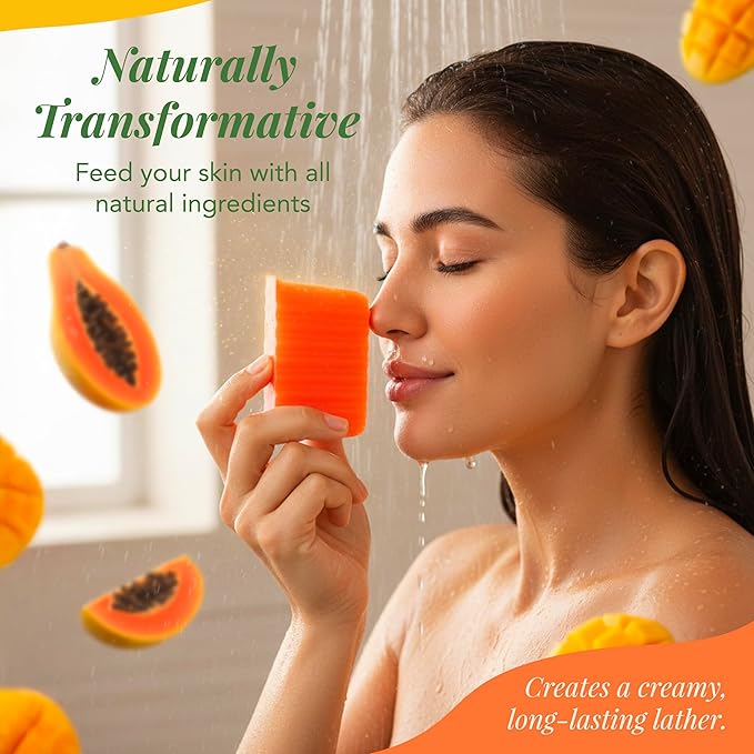 Saavy Naturals Soap Bar Mango Papaya - Plant Based ingredients (1LB)