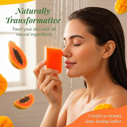 Saavy Naturals Soap Bar Mango Papaya - Plant Based ingredients (1LB)