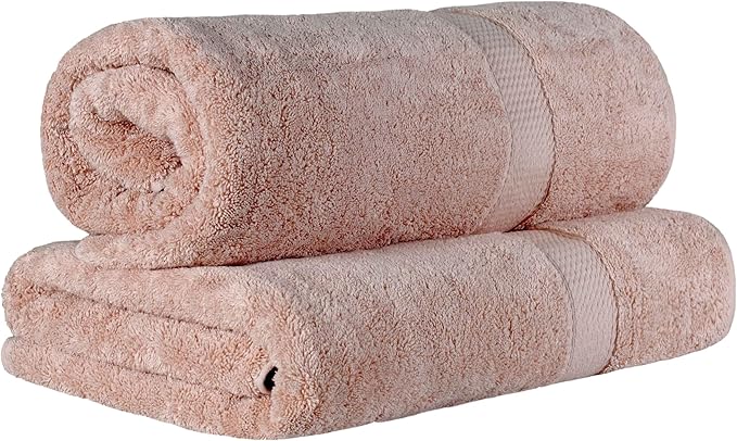 BLUENILEMILLS Madison Egyptian Cotton Bath Sheets, for Bathroom, Shower, Hotel, Plush, 800 GSM, Highly Absorbent and Ultra-Soft Towels, Essentials, Oversized Towels, Set of 2, Muted Mauve