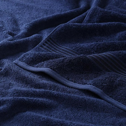 Superior Egyptian Cotton Bath Towel Set, Home Bathroom Towels, Master, Guest Bath, Decor Essentials, Quick Dry, Absorbent, Large Body Towels, Spa, Hotel, Resort, Adult, Kids, Set of 2, Navy Blue