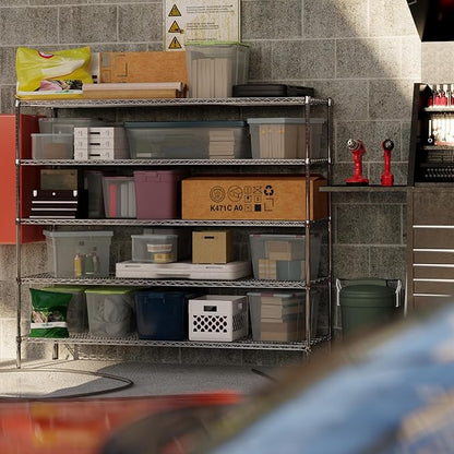 24" Deep x 72" Wide x 64" Height Wire Shelving Kit | 5-Tier | NSF Commercial Storage Rack Unit