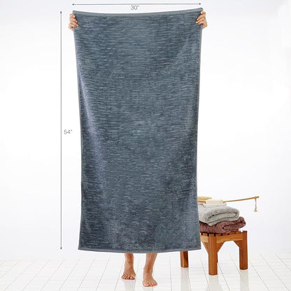 SKL Home CloudSoft Cotton Luxury 4 Pc Bath Towel Set, Smoke Blue