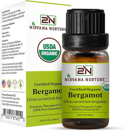 Bergamot Essential Oil USDA Certified Organic, 100% Pure Natural Premium Grade, Undiluted