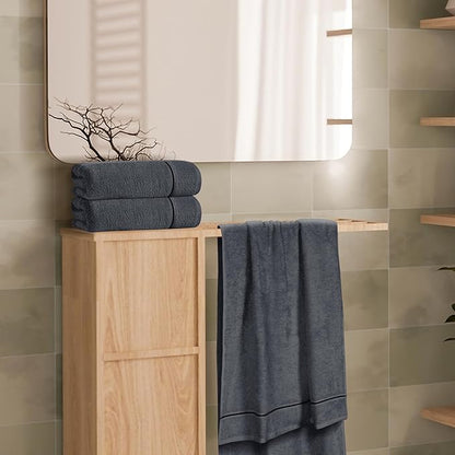 MyOwn Ultra Soft 4 Pack Oversized Bath Towel Set 27x54 inches, 100% Cotton Bath Towels, Highly Absorbant Compact Quickdry & Lightweight Towel, Ideal for Gym Travel Camp Pool - Charcoal Grey