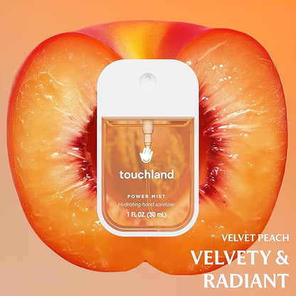 Touchland Hydrating Hand Sanitizer Spray, BLOSSOM 5 Set (Lavender, Vanilla, Rainwater, Peach, Applelicious), 1 FL. OZ. Travel Size Power Mist Sprays (Set of 5)