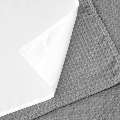River Dream Heavyweight No Hooks Required Dotted Waffle Weave Shower Curtain with Snap in Liner -Extra Long 71W x 86H,Hotel Grade,Spa Like Bath Curtain,Gray