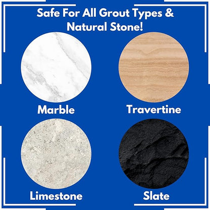 Ultimate Grout Cleaner for Tile Floors Blasts Away Years of Dirt and Grime. Heavy Duty Spray Cleaning Solution. Safe for Colored Grout and Natural Stone. Professional Results 2-QTS W Brush