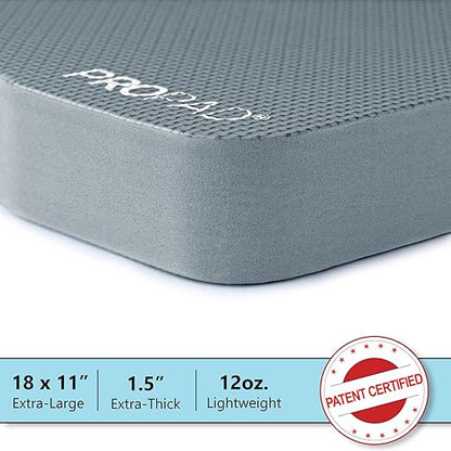 Thick Kneeling Pads, Garden Kneeler for Gardening, Bath Kneeler for Baby Bath, Kneeling Mat for Yoga, Knee Pad for Work, Extra Large (XL) 18 x 11 x 1.5 Inches, Gray (Pack of 2)