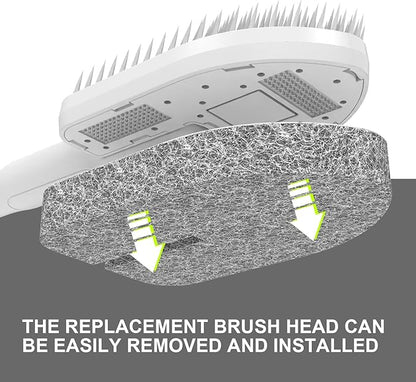 Tub Scrubber Cleaning Brush, Non-Scratch Shower Scrubber with Long Handle, 6 Replaceable Natural Fiber Pads & A Double-Sided Head, Scrub Brush for Cleaning Bathroom Kitchen Wall Sink
