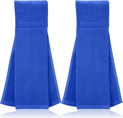 Shimeyao 2 Pcs Cotton Sports Football Towel with Closure Pitching Football Sweat Towel for Sports Gym Men Women Accessories(Blue, Classic)