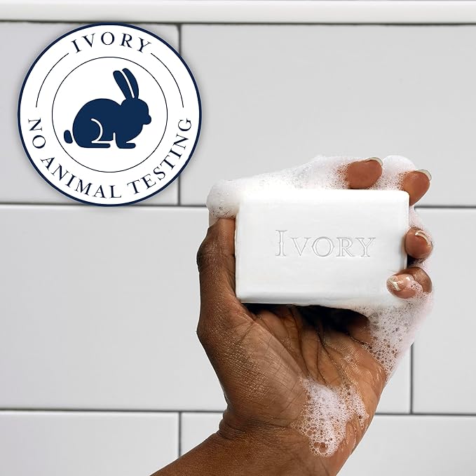 Ivory Gentle Bath Bar Soap, Designed for Whole Family, 99.44% Pure Formula with Plant-Based Cleansers, Made Without Heavy Perfumes, Parabens or Phthalates, Original Scent, 3.17 oz (2 Count)