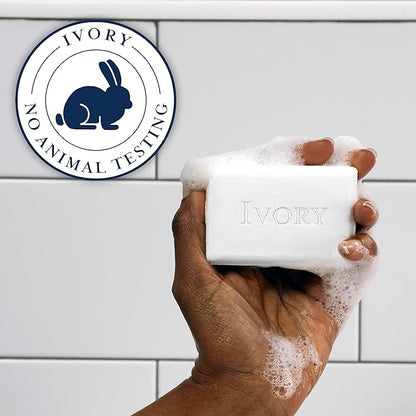 Ivory Gentle Bath Bar Soap, Designed for Whole Family, 99.44% Pure Formula with Plant-Based Cleansers, Made Without Heavy Perfumes, Parabens or Phthalates, Original Scent, 4.0 oz (4 Count)