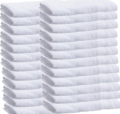 Towels N More Washcloth (60 White) - 100% Cotton Washcloth 12 x 12 - Highly Absorbent Bathroom washcloths, All Purpose Cleaning Towels, Face Towels (60)