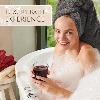 MAURA Grey Bath Towel Set of 8 for Bathroom. Turkish Cotton Luxury Bath Towels. Extra Large, Thick, Plush & Soft. Hotel & Spa Quality - Space Gray