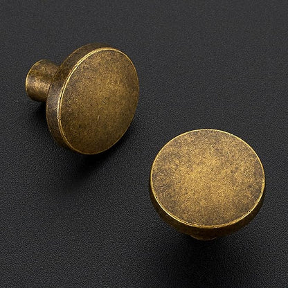 Ravinte 15 Pack Drawer Pulls 1-1/4 Inch Kitchen Cabinet Knobs Solid Round Dresser Drawer Knobs Antique Brass Dresser Knobs Drawer Knobs Simple Cabinet Hardware for Cupboard Drawer Pulls