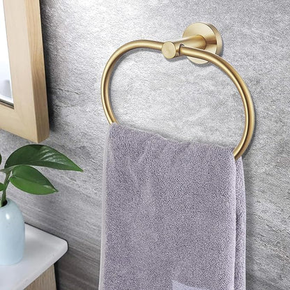 Brushed Gold Bathroom Accessories Set, 7 Pieces Gold Towel Bar Bathroom Hardware Set, 31.5 Inch Towel Racks for Bathroom, SUS304 Stainless Steel Bathroom Towel Holder Toilet Paper Holder Wall Mounted