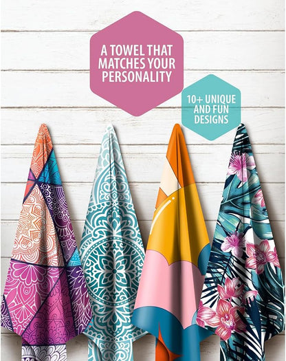 VENTURE 4TH Microfiber Beach Towel: Quick-Dry, Compact, Sand-Free, Absorbent, Sandproof and Lightweight - Perfect for Camping, Beach, and Roadtrips (Bohemian Summer Design | 35x78 inches)
