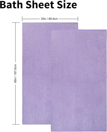 Everplush Oversized Bath Sheet Towel – 2 Pieces, Super Soft & Highly Absorbent, Quick-Drying, Generously Sized & Thick. Perfect for Bathroom, Pool, Swimming Use. (Lavender, 35" x 66" 2PK)