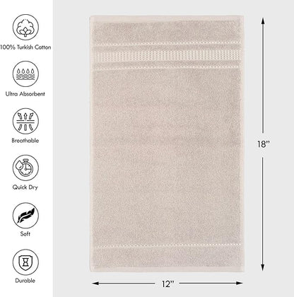 Melissa Linen, Fingertip Towels 4 Pack, 100% Turkish Cotton, Small Hand Towels for Body and Face, 12 x 18 in, Soft and Absorbent, Quick Dry, (Beige Fingertip Towels)