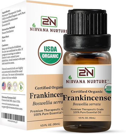 Frankincense Essential Oil USDA Certified Organic, 100% Pure Natural Premium Grade, Undiluted