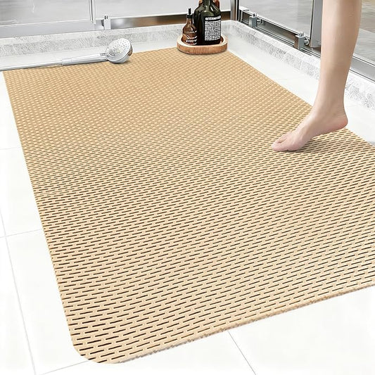 Non Slip Shower Mat: 35"x24" Extra Large Shower Mats for Inside Shower,Trimmable PVC Anti Slip Shower Stall Mats, No Odor, Quick Drying Shower Mats for Floor, Bathroom, Home, Kitchen, Hotel