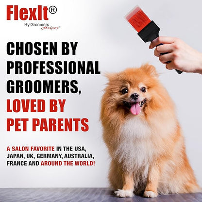 FlexIt Dog Grooming Comb - Perfect for Undercoat Deshedding, Undercoating & Finishing (Comb Only)