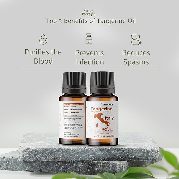 Tangerine Essential Oil - Direct from Citrusmade in Sicily, Italy - Essential Oils for Diffusers & Aromatherapy | 100% Pure Therapeutic Grade (15ml)