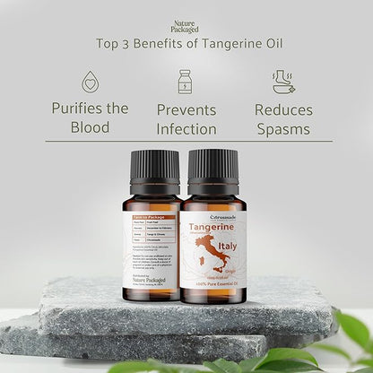 Tangerine Essential Oil - Direct from Citrusmade Italy - Cold Pressed - Aceite Esencial de Mandarina for Aromatherapy, Massage, Diffuser, DIY Candle and Soap Making - 22lbs