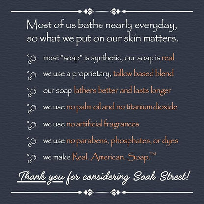 Real American Soap (Variety Bundle, 3 Pack) – Natural Bar Soap Made with Grass-Fed Tallow, Conditioning Lard, & Pure Coconut Oil – Unscented, Charcoal & Tea Tree Oil, & Lavender Goat Milk