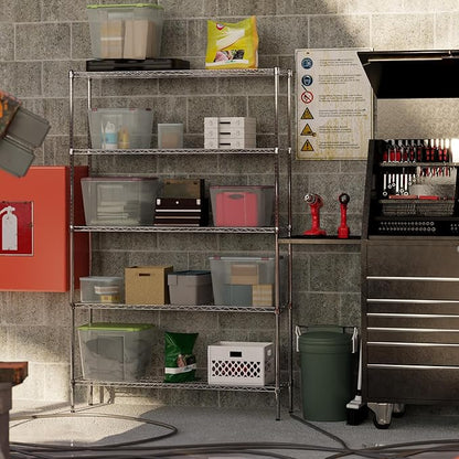 14" Deep x 54" Wide x 86" Height Wire Shelving Kit | 5-Tier | NSF Commercial Storage Rack Unit