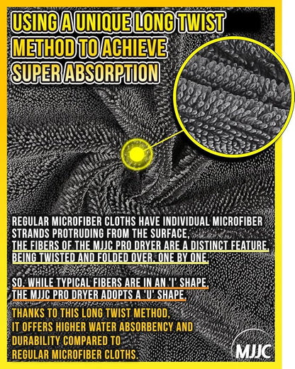 MJJC Pro Dryer Plush Silk Microfiber Drying Towel (2 Size Set (20” x 20”) + (30” x 36”)) Cars,Trucks, SUVs, RVs, Home