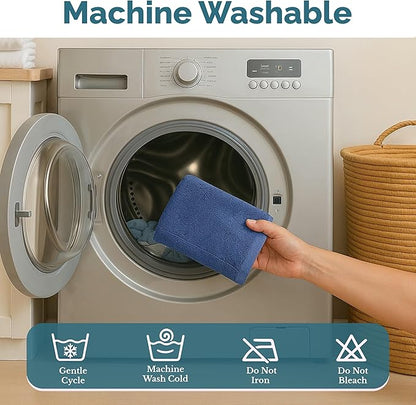 Casa Platino Hand Towels Pack of 6 (16"x28") - Spa & Hotel Quality - 100% Luxury Cotton, Ring Spun - Quick Dry, Ultra Soft & Absorbent Bath Hand Towels for Bathroom & Salon - Pre Shrunk - Navy Blue