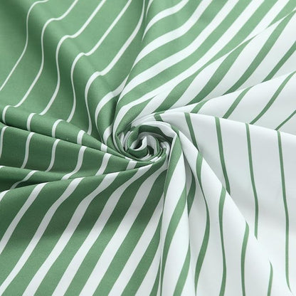 Green Shower Curtain, Sage Green and White Gradient Vertical Stripe Waterproof Polyester Shower Curtains for Bathroom, 72x72 Inches