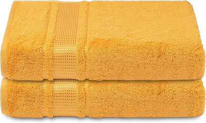 Melissa Linen, 2 Piece Hand Towel Set, 100% Turkish Cotton Face Hand Towels for Bathroom, 20 in x 35 in, Absorbent, Quick Dry, Durable and Soft, Spa and Hotel Quality, Yellow