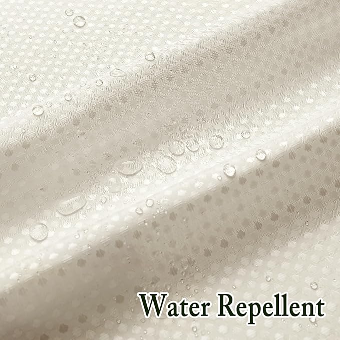 Gibelle Extra Long Shower Curtain 72x86, Waffle Weave Bathroom Shower Curtain with Snap-in Fabric Liner Set, No Hooks Needed, Hotel Style with Mesh Top Window, Ivory